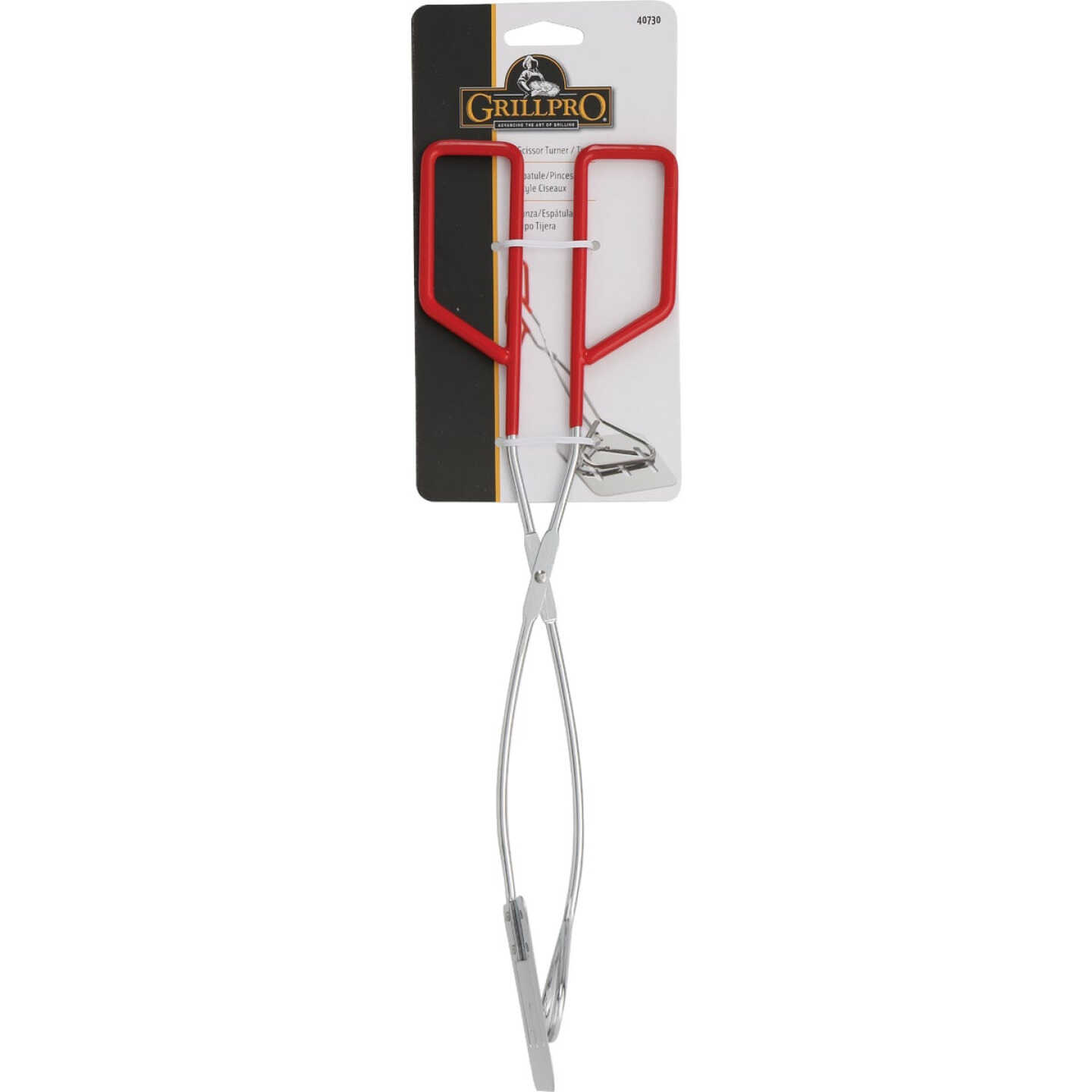 GrillPro Chrome Spatula-Fork Barbeque Tongs Image 2