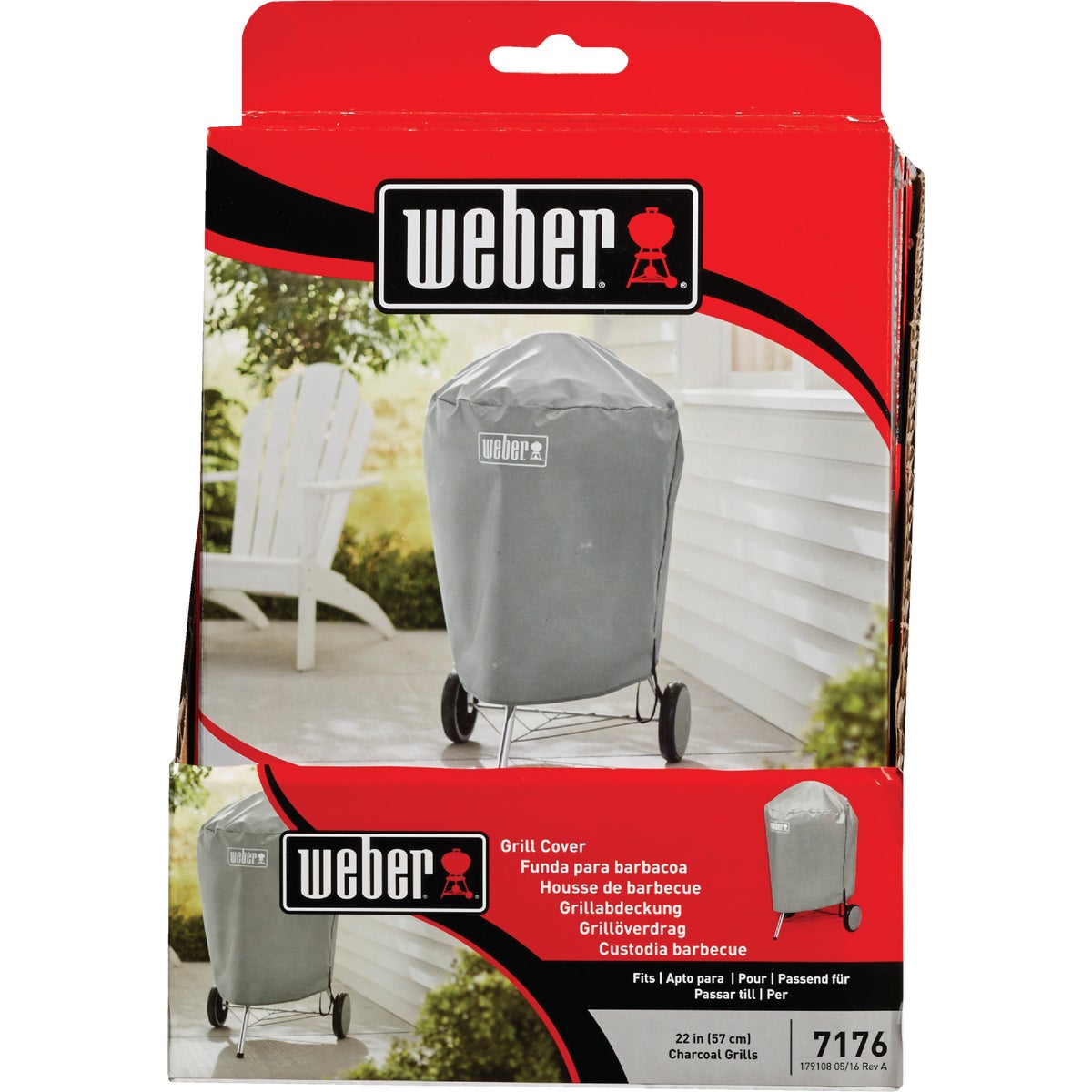 Weber Gray 22 In. Original Kettle Grill Cover Image 4