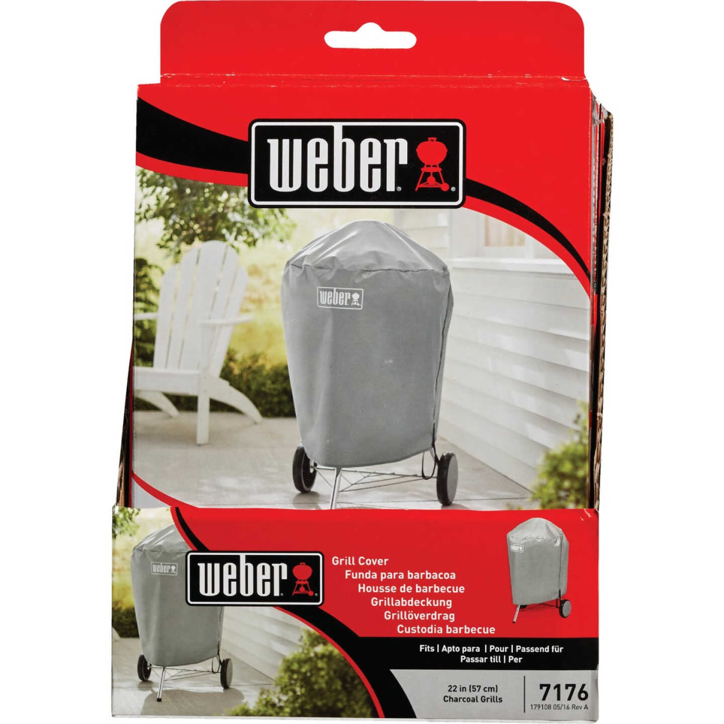 Weber Gray 22 In. Original Kettle Grill Cover Image 4
