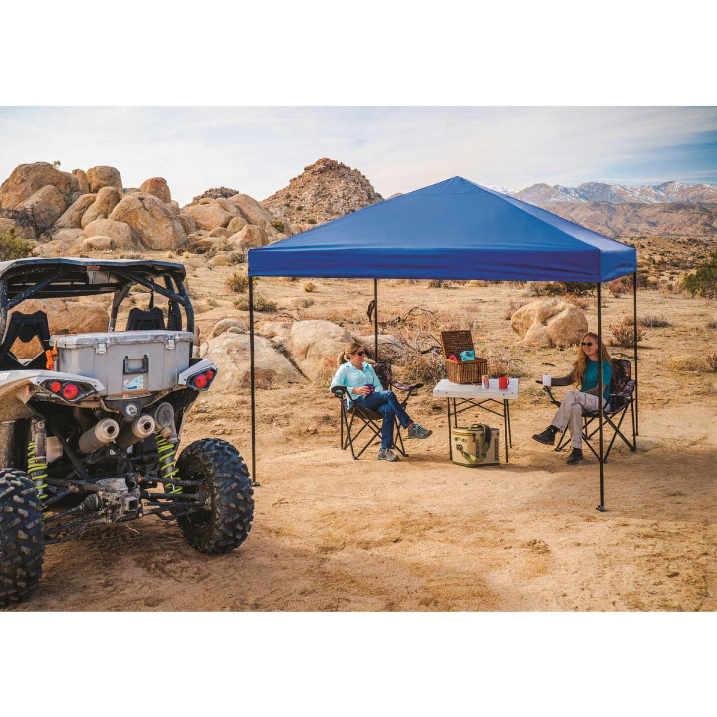 Crown Shade 10 Ft. x 10 Ft. Cool Gray Steel Straight Leg Frame with Dark Gray Canopy Image 1