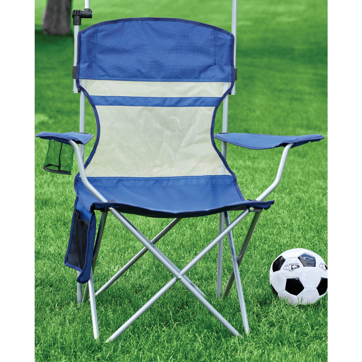 Outdoor Expressions Blue Polyester Omni-Directional Canopy Camp Chair Image 7