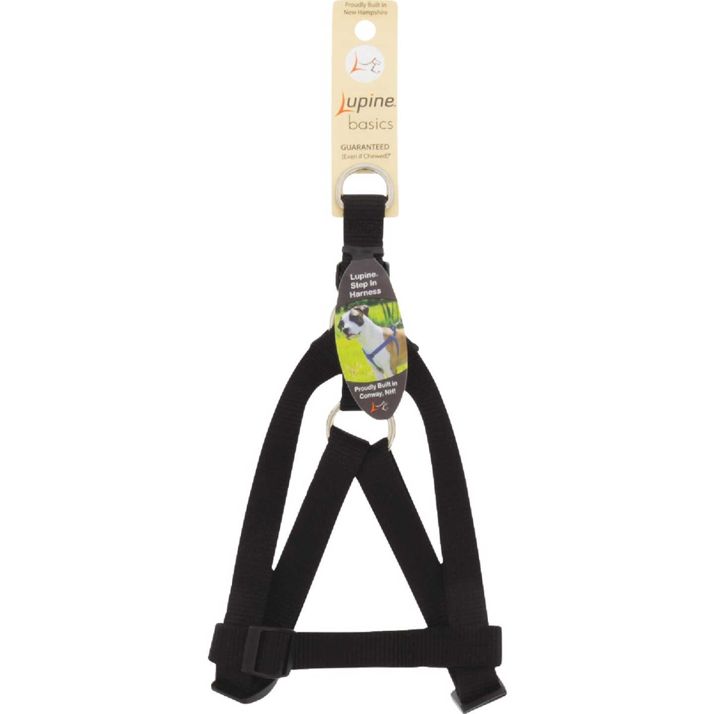 Lupine 3/4 In. Traditional Solid Red 15 to 21 In.Traditional Solid Black Step-In Dog Harness Image 1