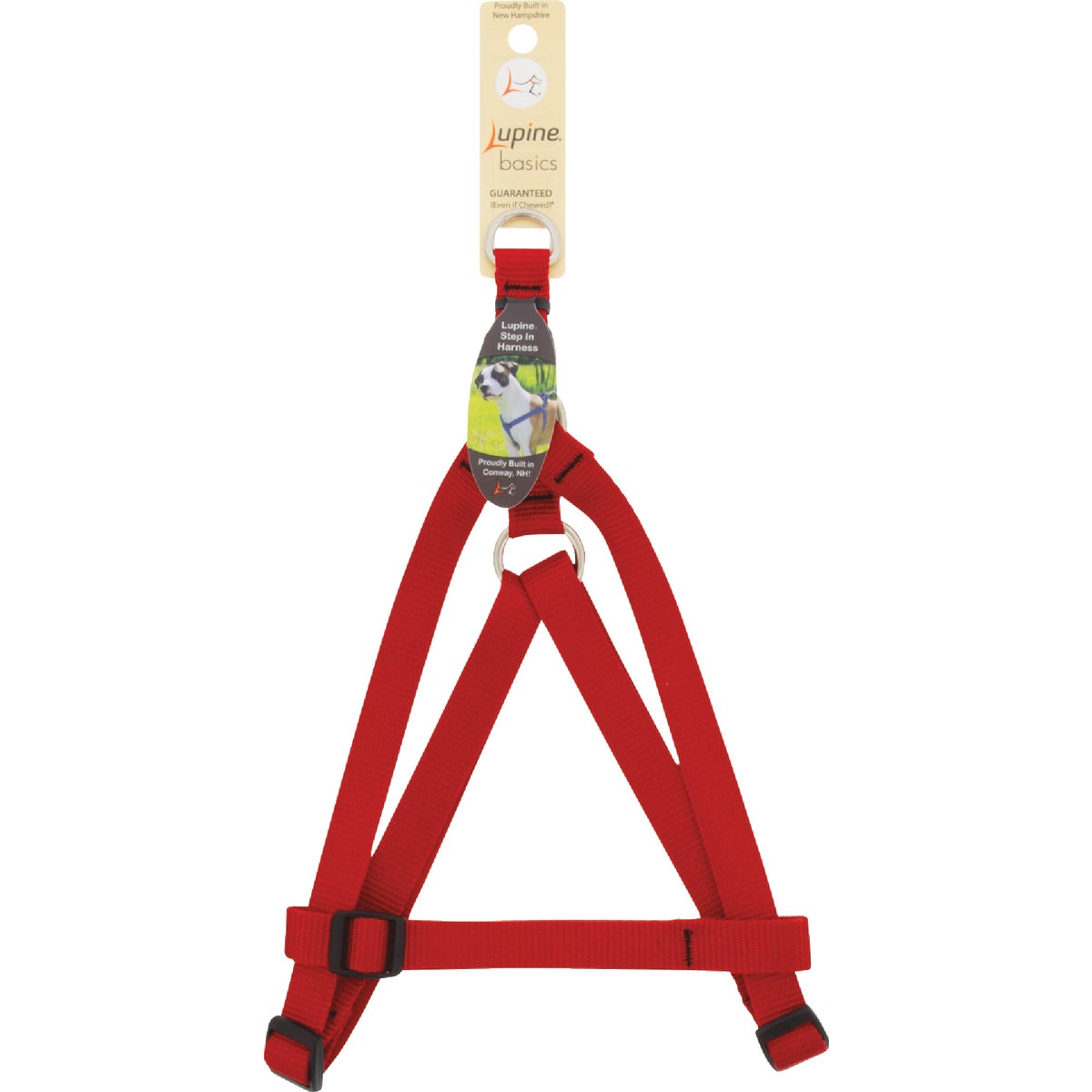 Lupine 3/4 In. Traditional Solid Red Step-In Dog Harness
