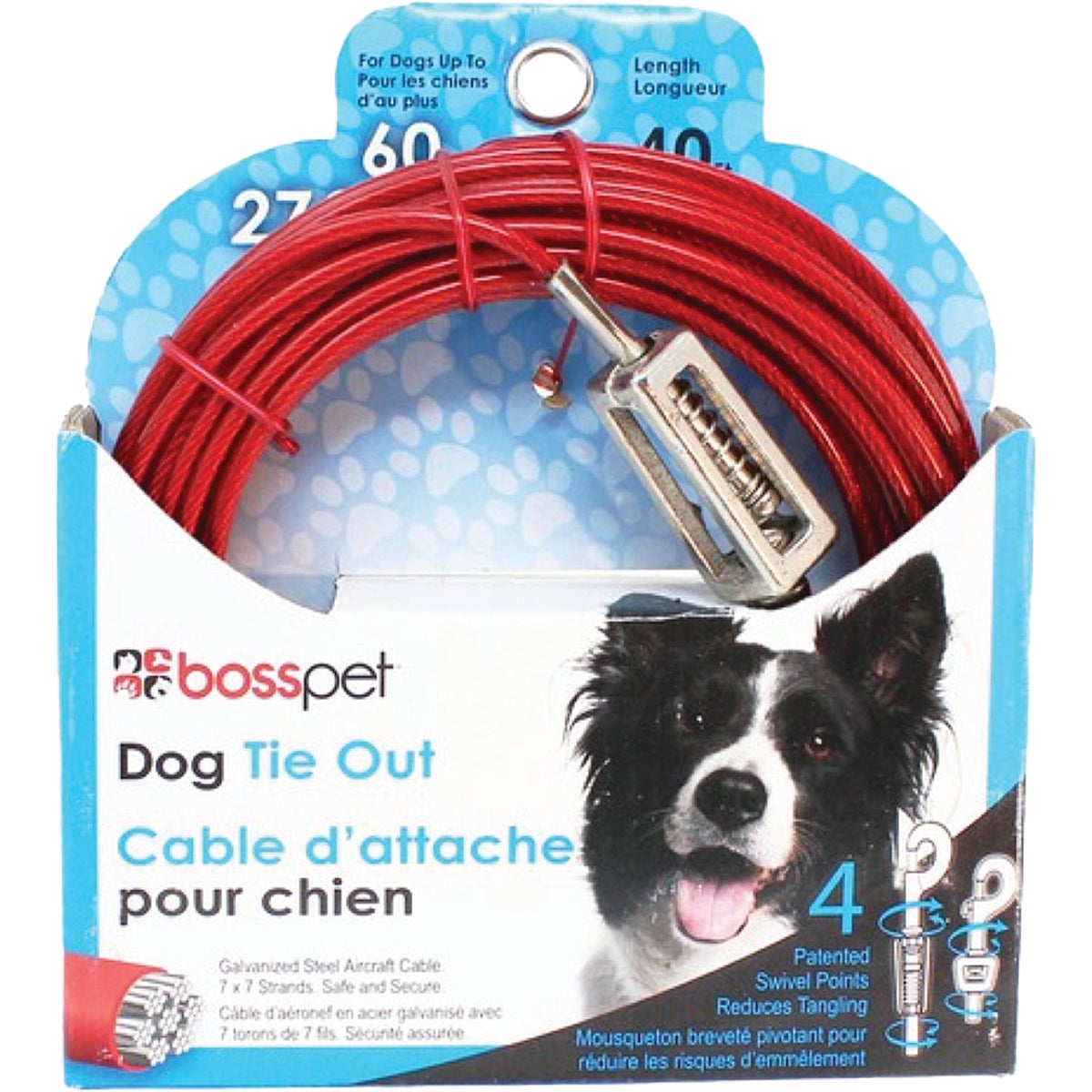 Boss Pet Guardian Gear Large Dog Cable with Spring Dog Tie-Out, 40 Ft. Image 2