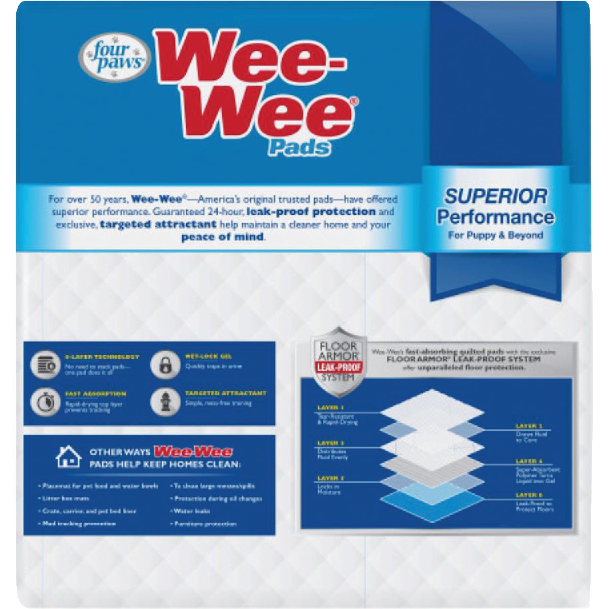 Four Paws Wee-Wee 22 In. x 22 In. Puppy Training Pads (30-Pack) Image 2