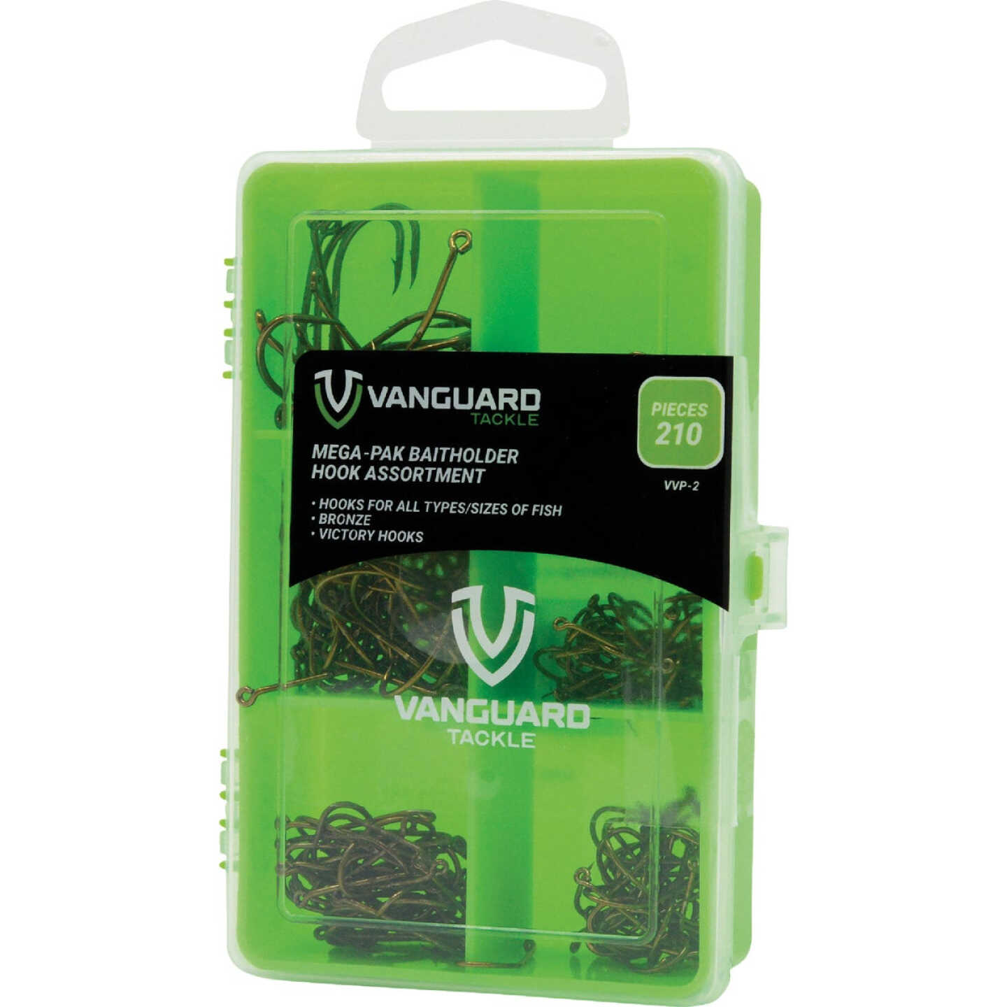 Vanguard 210-Piece Value Pack Assorted Bait Fishing Hook Kit Image 1
