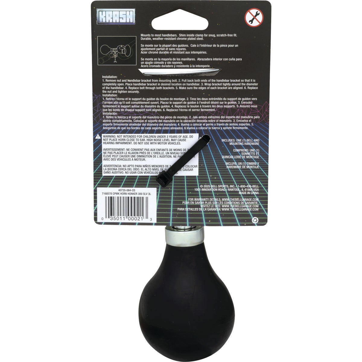 Krash Chrome-Plated Steel Bugle Bicycle Horn Image 2