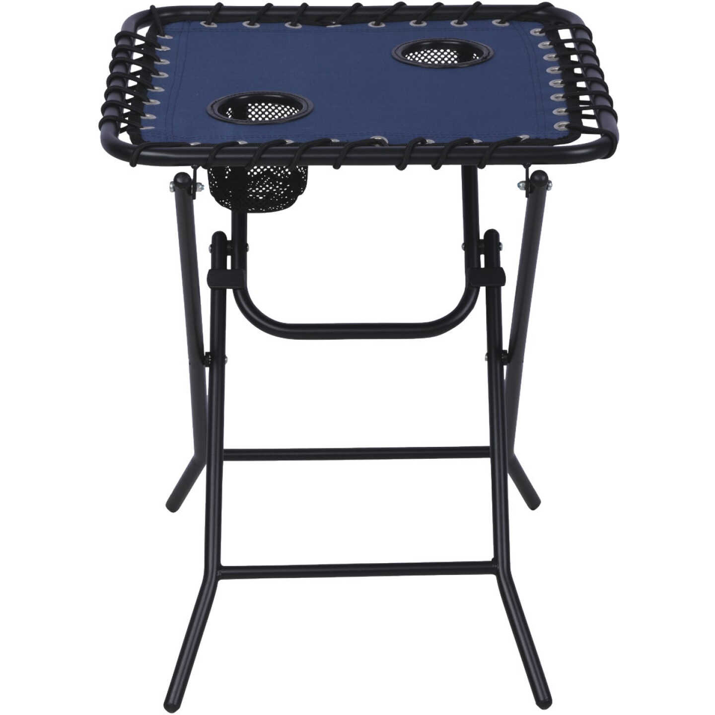Outdoor Expressions Blue 18 In. Square Steel Folding Side Table Image 6