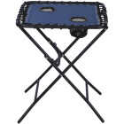 Outdoor Expressions Blue 18 In. Square Steel Folding Side Table Image 7