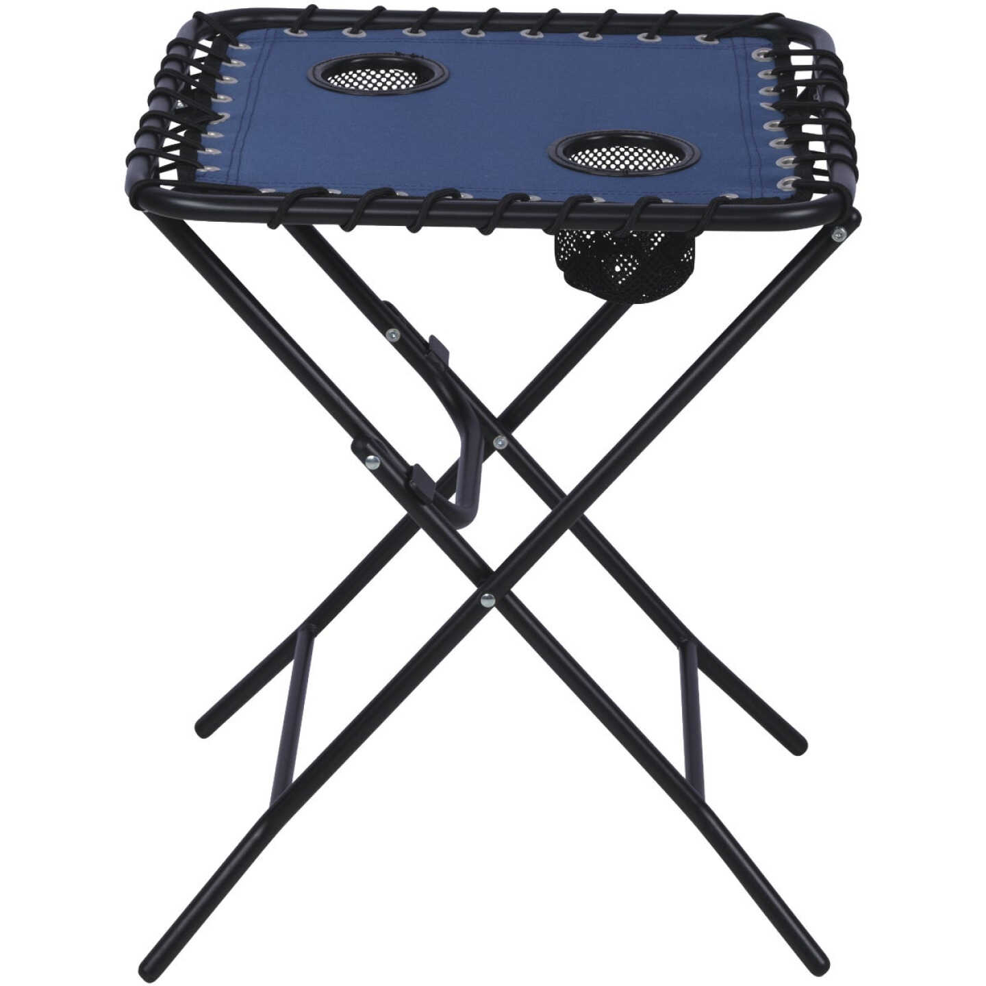 Outdoor Expressions Blue 18 In. Square Steel Folding Side Table Image 7