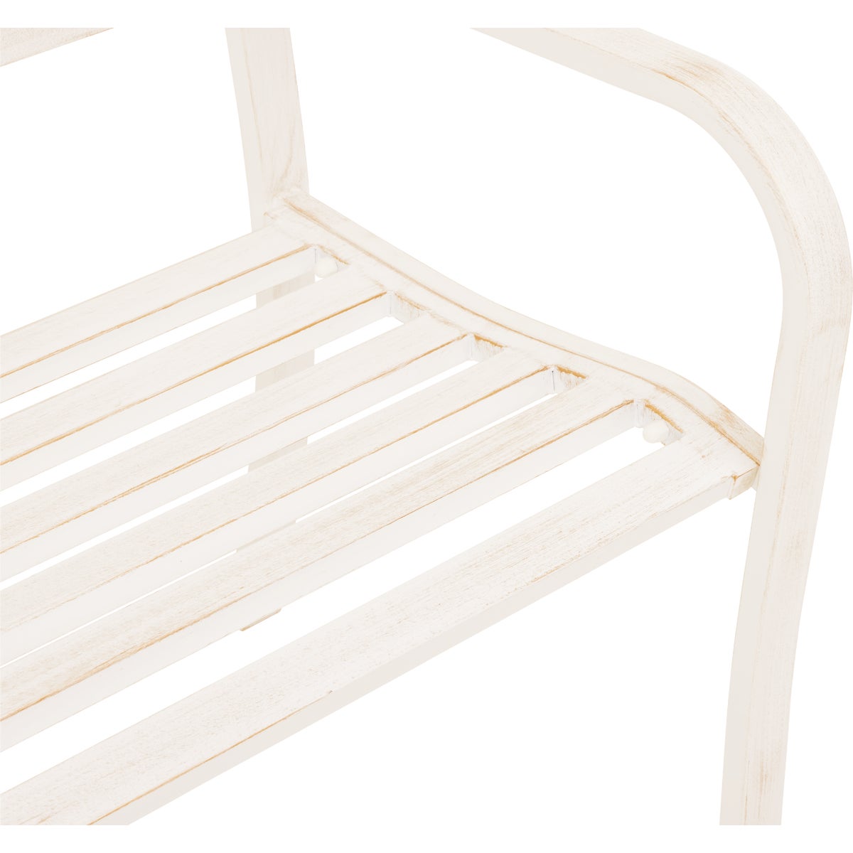 Outdoor Expressions 50 In. White Steel Bench with Scroll Design Image 4