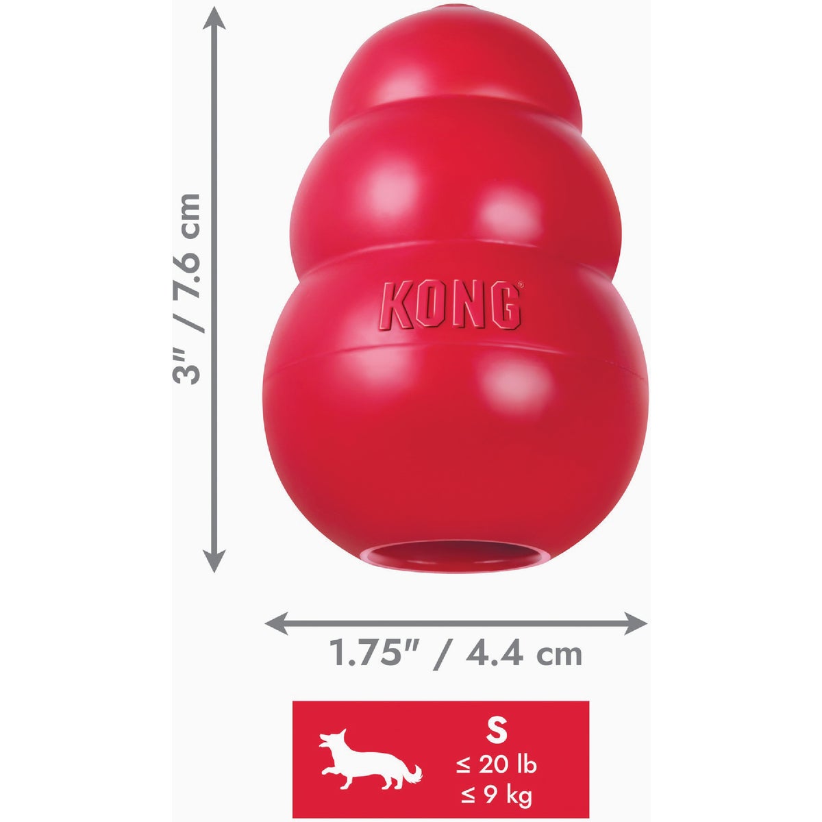 Kong Classic Dog Chew Toy, Up to 20 Lb. Image 2