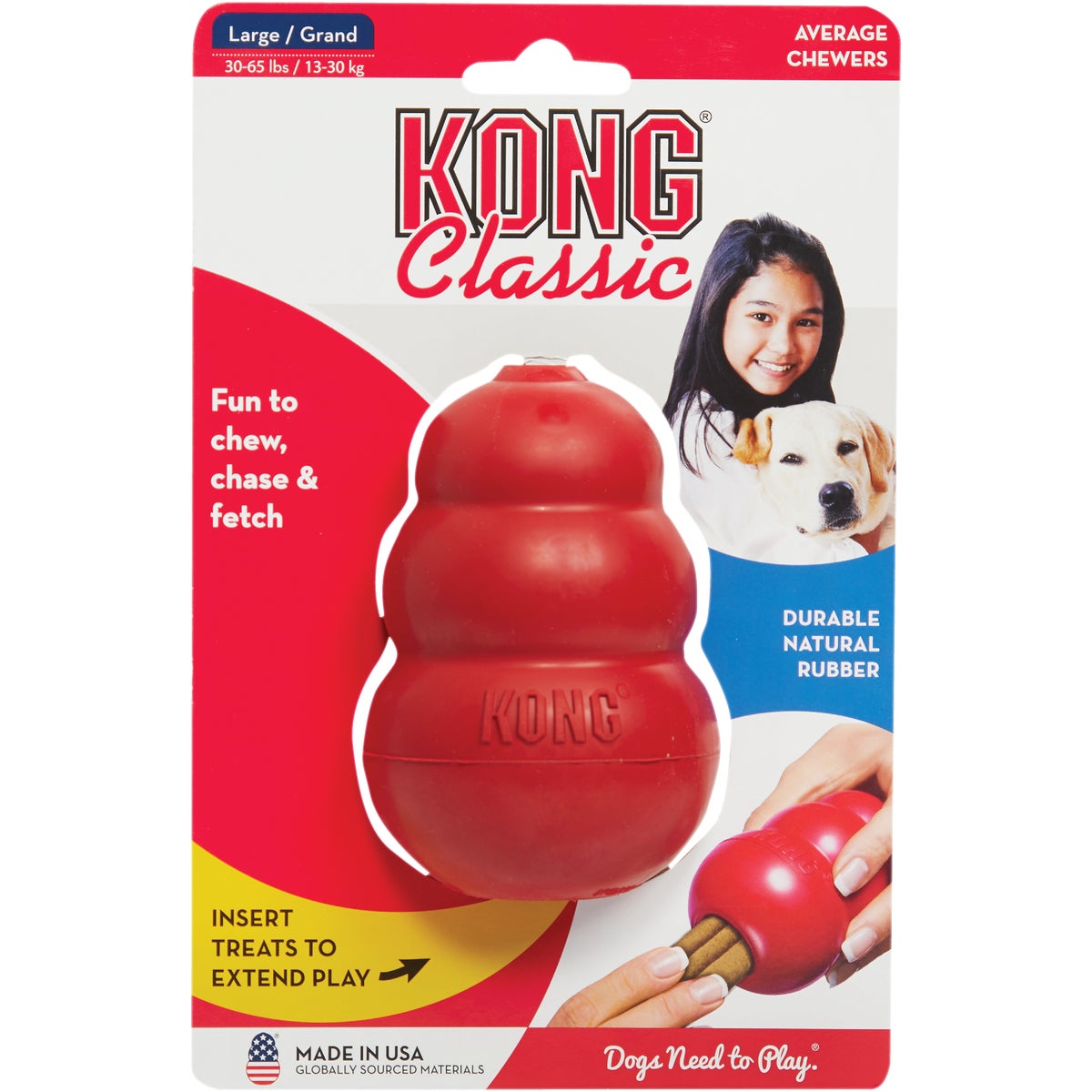 Kong Classic Dog Chew Toy, 30 to 60 Lb. Image 1
