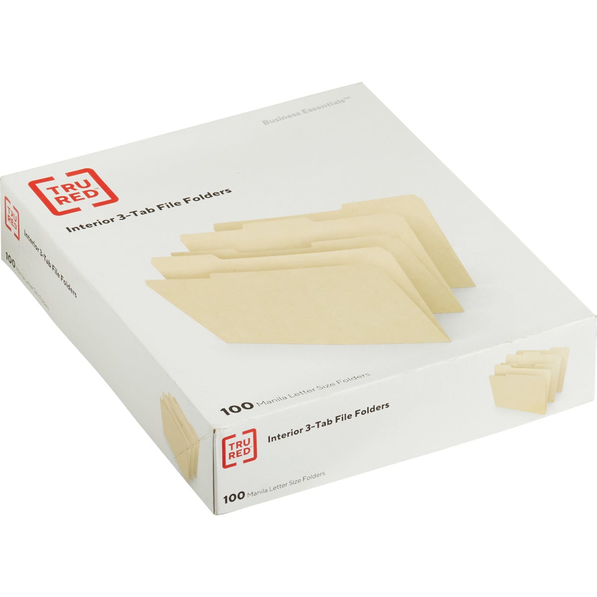 Staples 1/3 Cut Letter Size Manila File Folder (100-Pack)