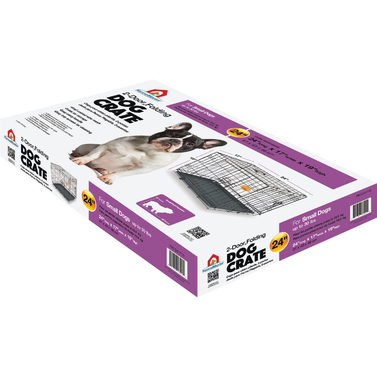 KennelMaster 17 In. W. x 19 In. H. x 24 In. L. Folding Kennel Crate Image 5