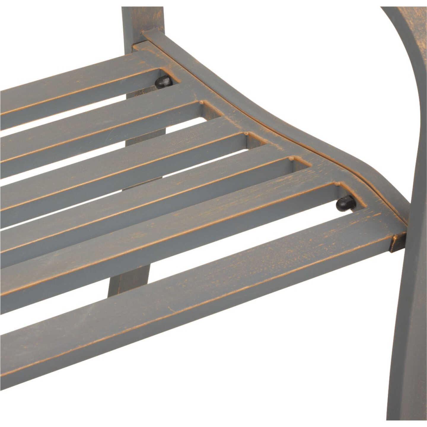 Outdoor Expressions 50 In. Gray Steel Bench with Scroll Design Image 4