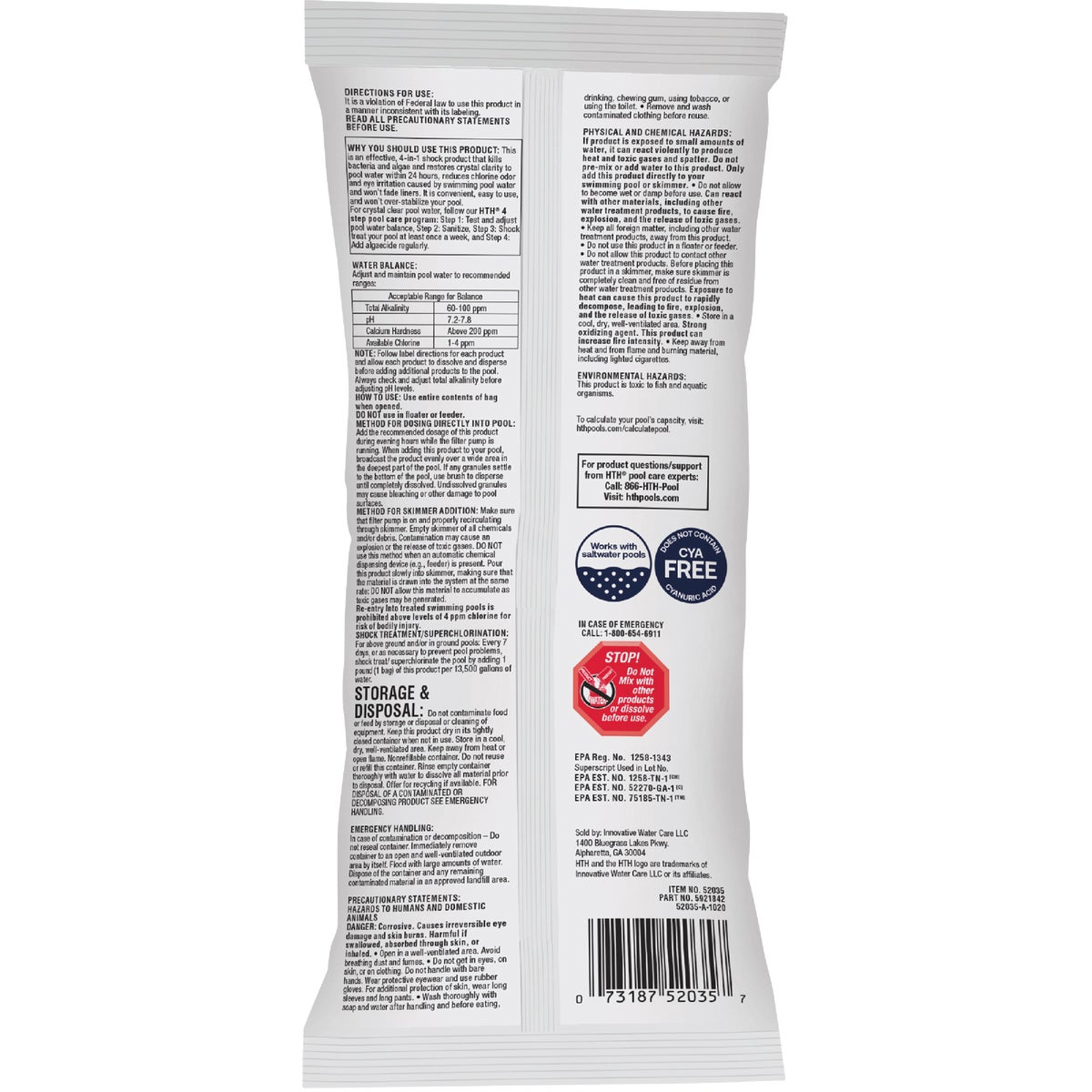 HTH Pool Care 1 Lb. Shock Advanced Granule Image 2