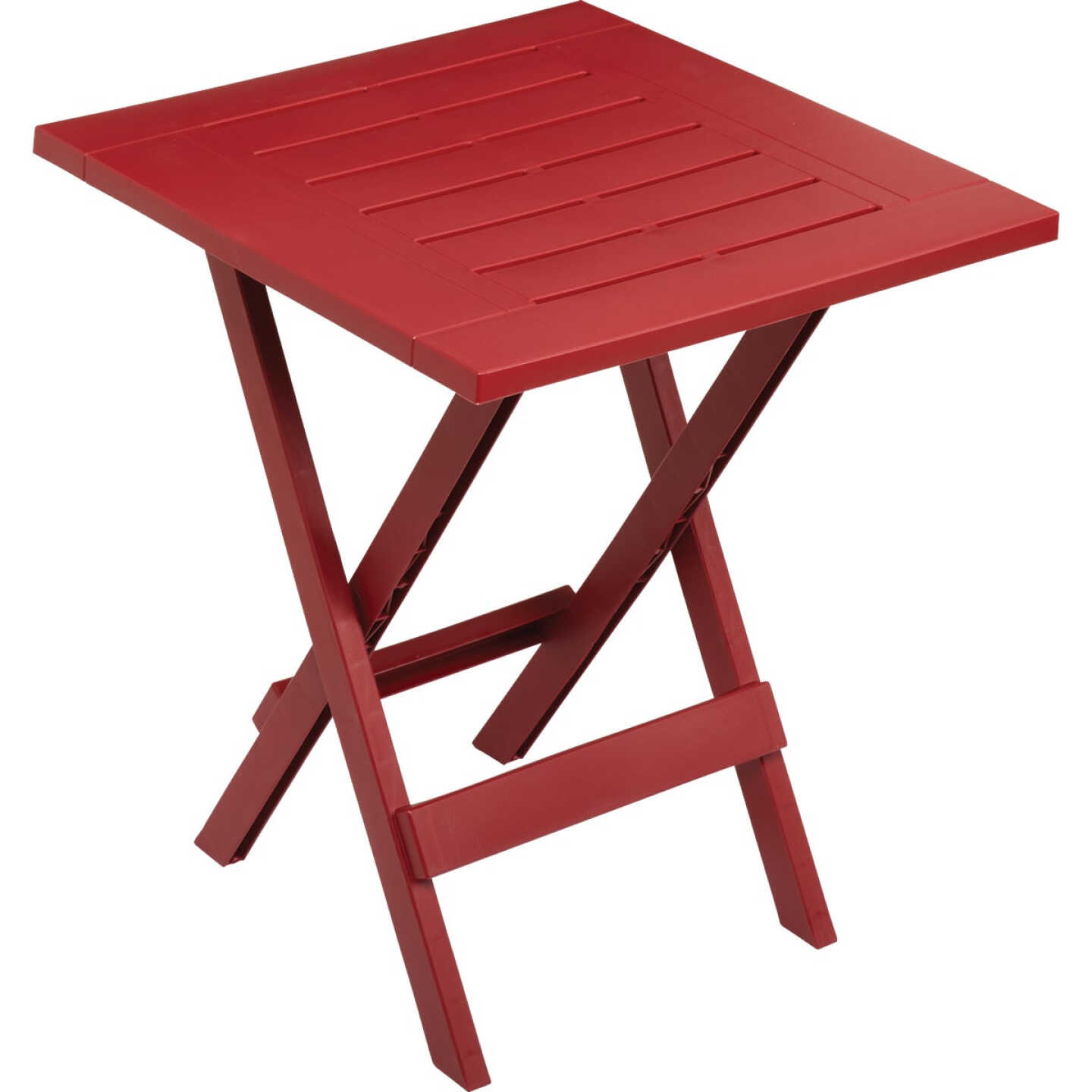 Gracious Living Quick-Fold 17 In. Square Crimson Red Folding Side Table Image 1