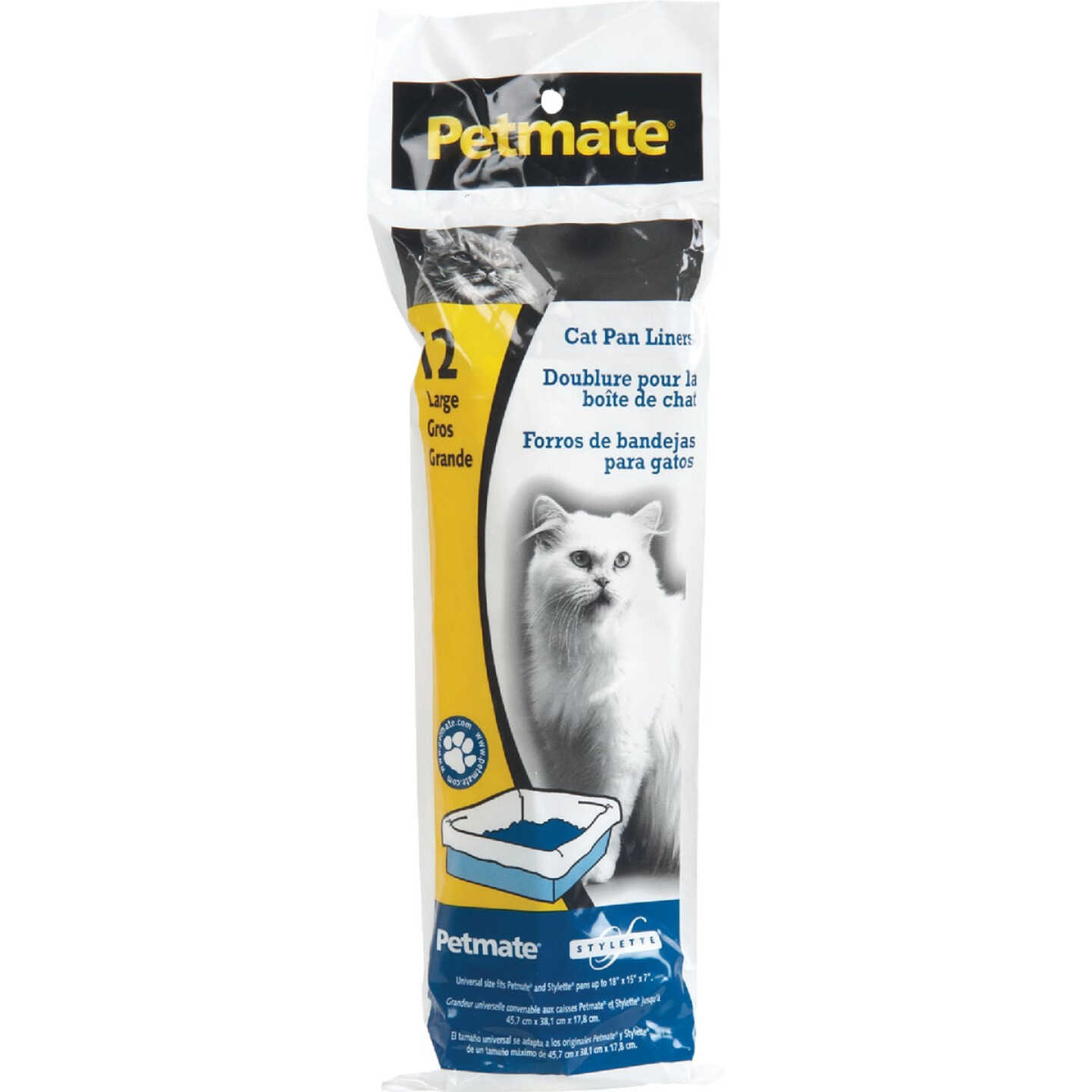 Petmate Disposable Large Cat Litter Pan Liner, 12-Count Image 1