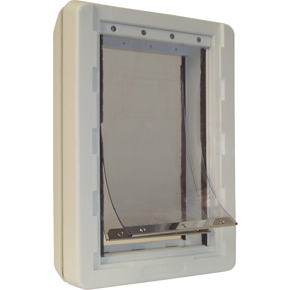 Ideal Pet Ruff Weather 5 In. x 9-1/4 In. Small Plastic Off White Pet Door