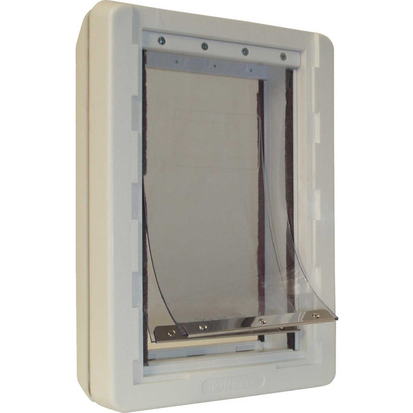 Ideal Pet Ruff Weather 5 In. x 9-1/4 In. Small Plastic Off White Pet Door Image 1