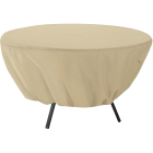 Classic Accessories 23 In. H. x 50 In. D. Tan Polyester/PVC Table Cover Image 1