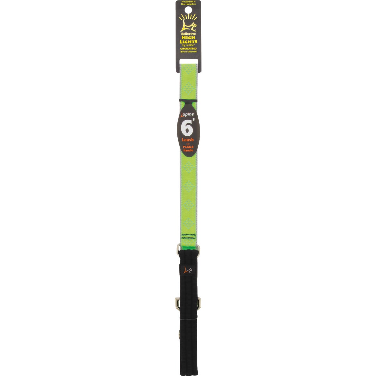 Lupine 1 In. x 6 Ft. Reflective Green-Diamond Dog Leash