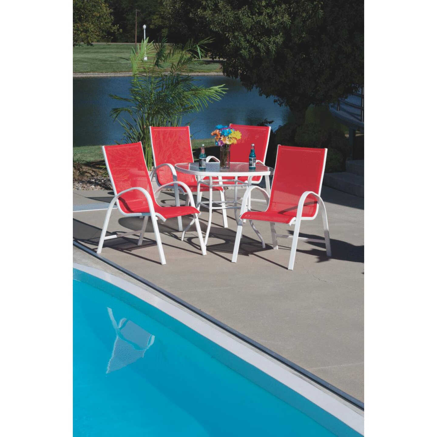 34" WHITE SQUARE TABLE Image 4