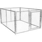KennelMaster 6 Ft. W. x 4 Ft. H. x 8 Ft. L. Outdoor Galvanized Chain Link Kennel Image 1