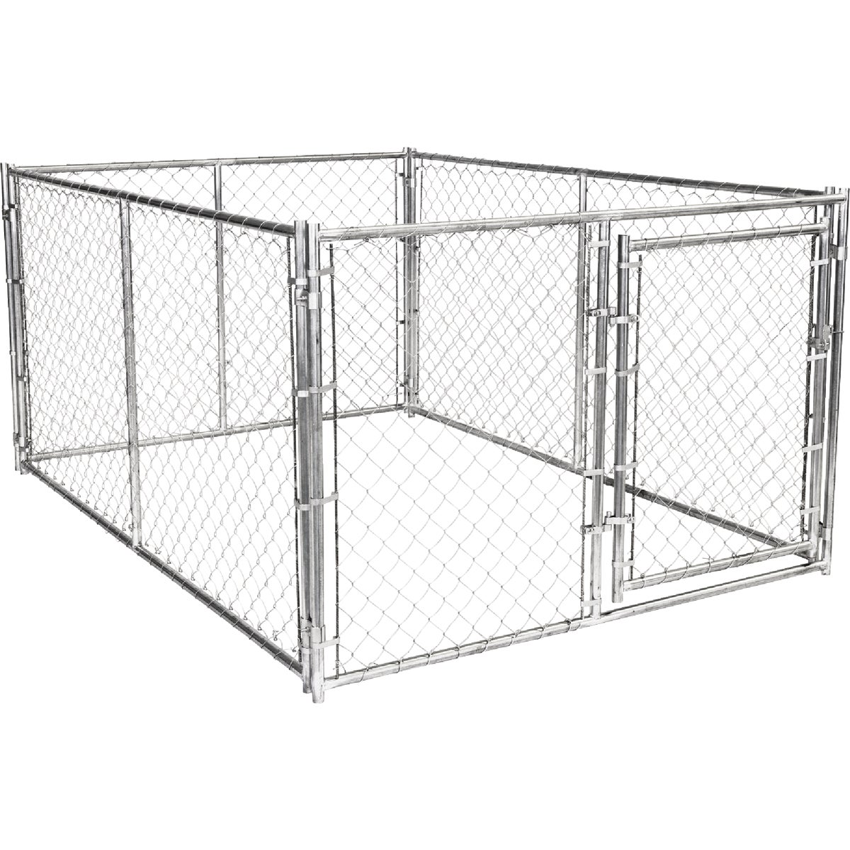 KennelMaster 6 Ft. W. x 4 Ft. H. x 8 Ft. L. Outdoor Galvanized Chain Link Kennel Image 5