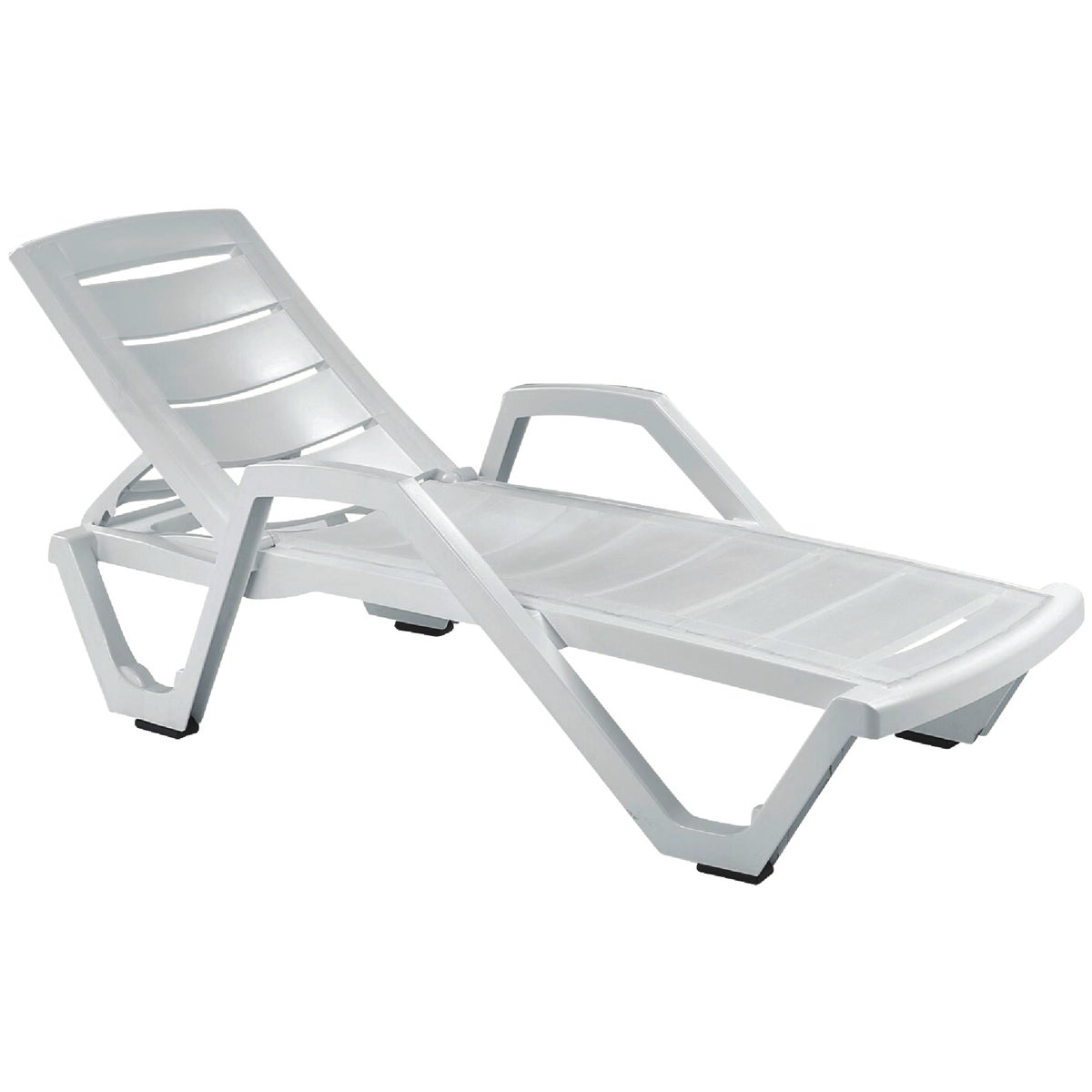 Gracious Living Baja White Resin Resort Style Lounger Image 1