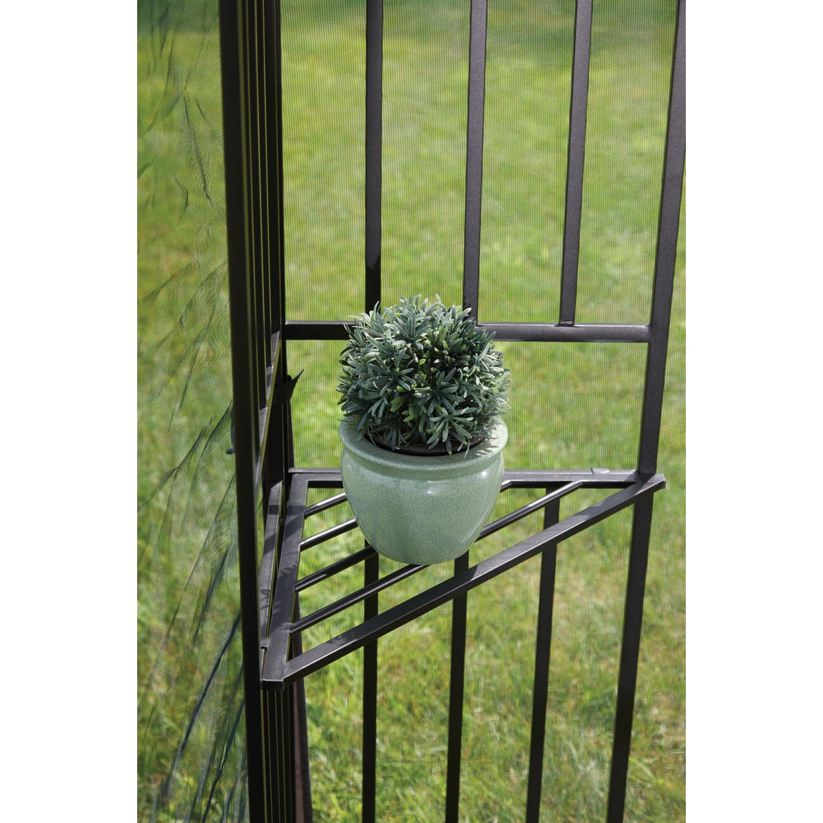 Outdoor Expressions 13 Ft. x 13 Ft. Gray & Matte Black Steel Gazebo Image 7