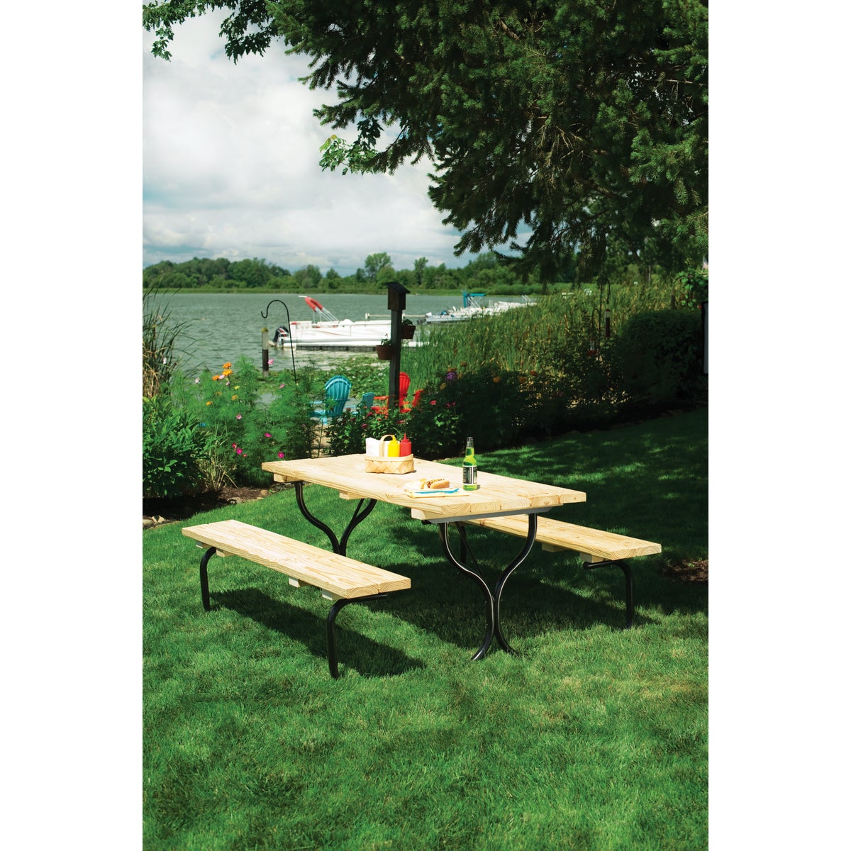 Jack Post Black Steel Picnic Table Frame Kit Image 2