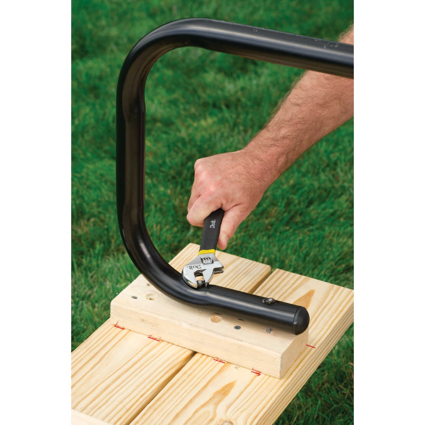 Jack Post Black Steel Picnic Table Frame Kit Image 3