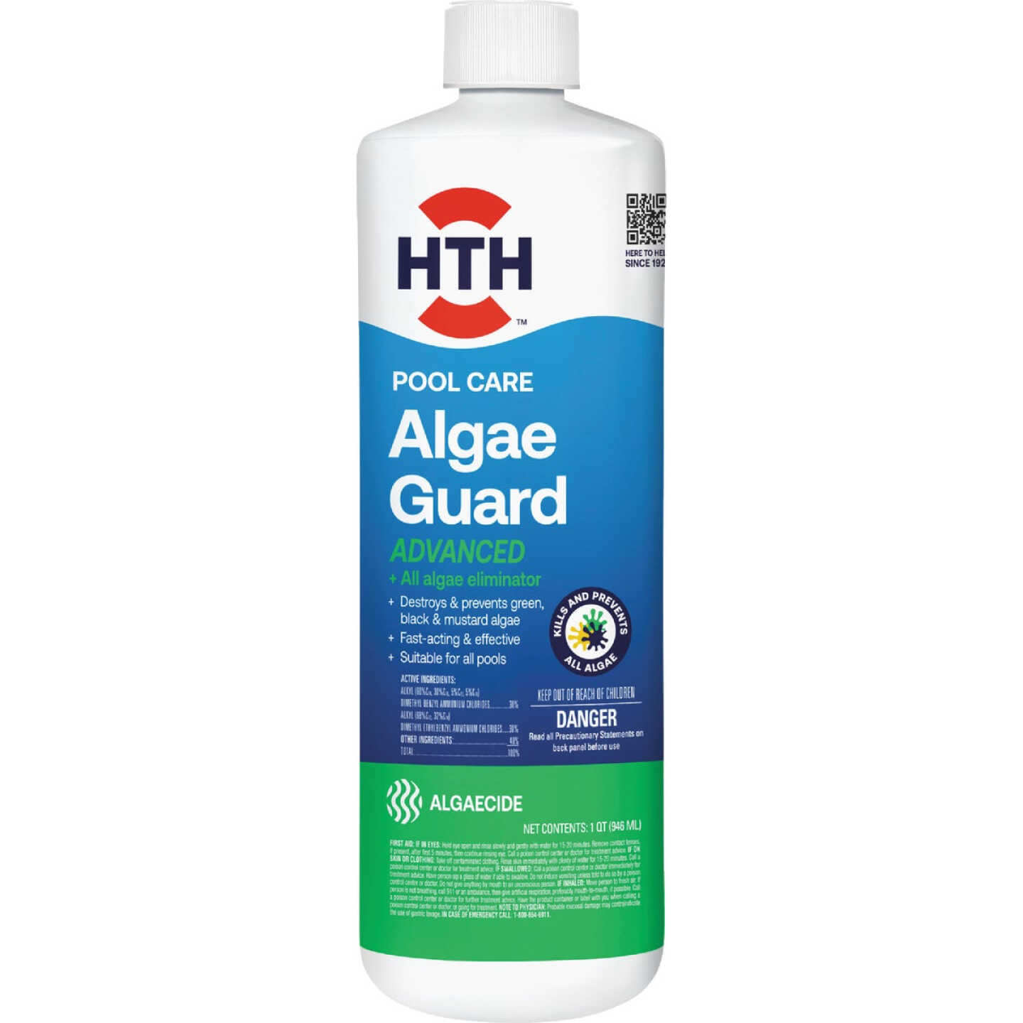 HTH Pool Care Algae Guard Advanced 32 Oz. Liquid Algae Control Image 1