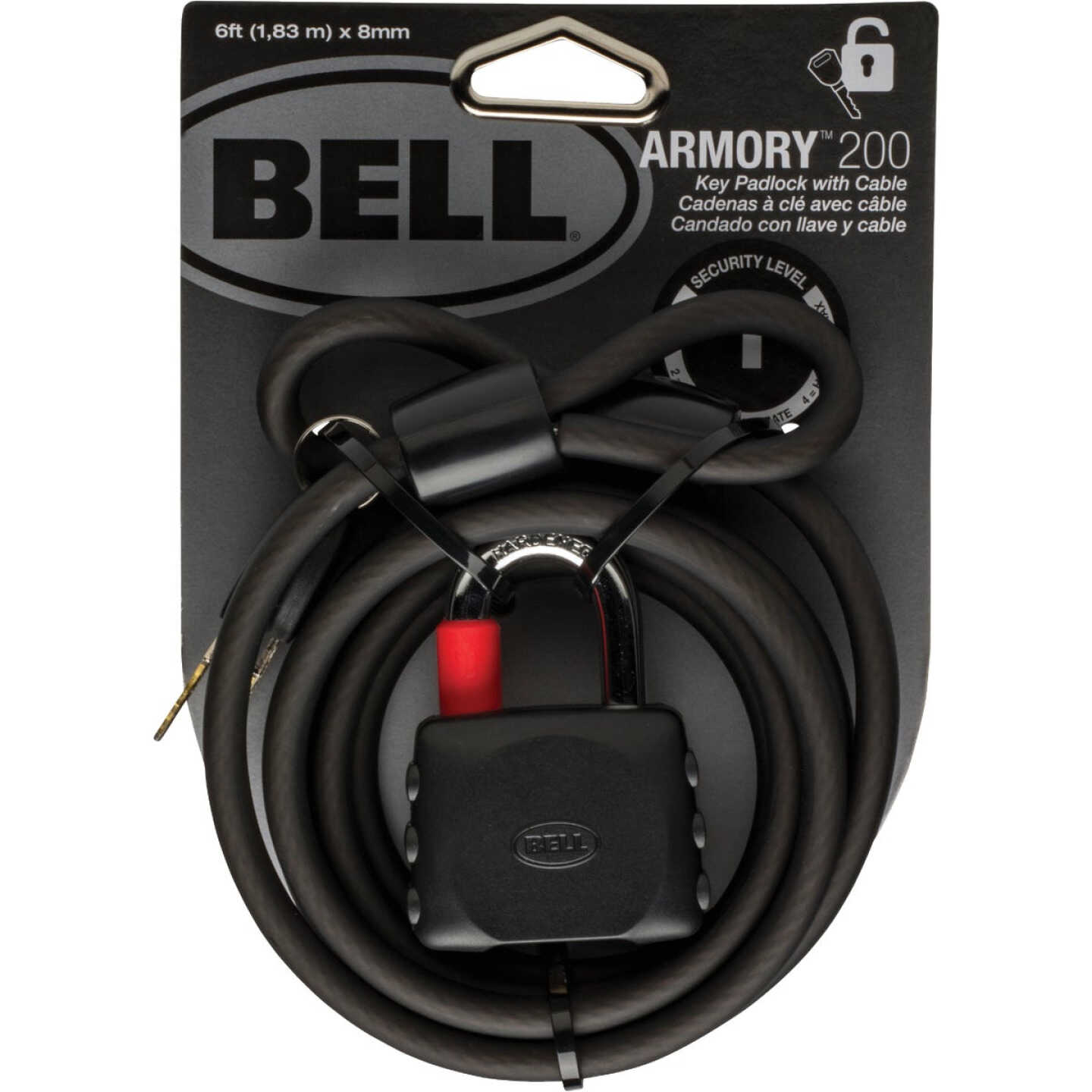 Bell Sports 6 Ft. x 8mm Armory Coiling Cable Bicycle Lock Image 1