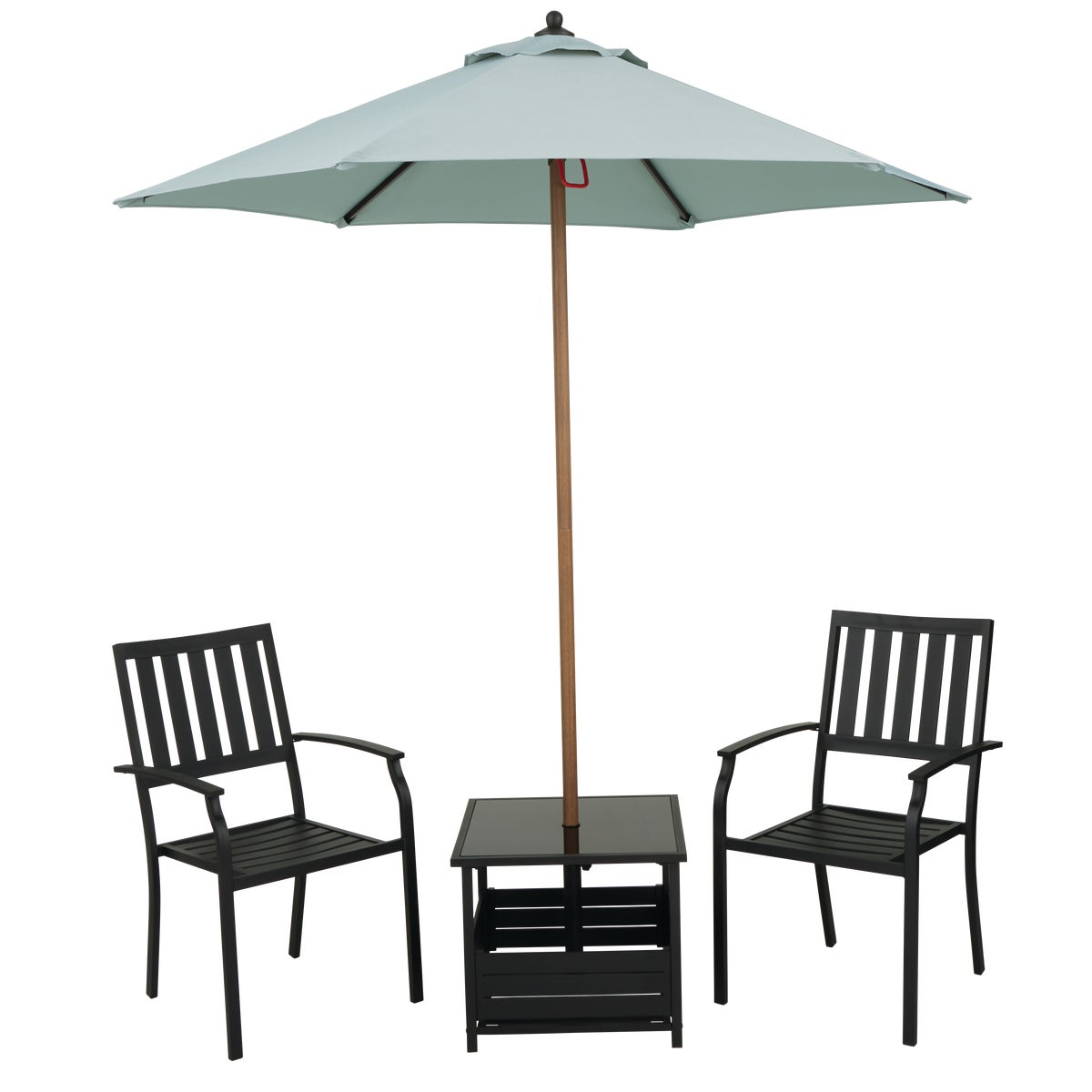 Outdoor Expressions 3-Piece Chat Set with Umbrella & PFAS-Free Fabric Image 7