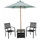 Outdoor Expressions 3-Piece Chat Set with Umbrella & PFAS-Free Fabric Image 7