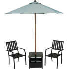 Outdoor Expressions 3-Piece Chat Set with Umbrella & PFAS-Free Fabric Image 1