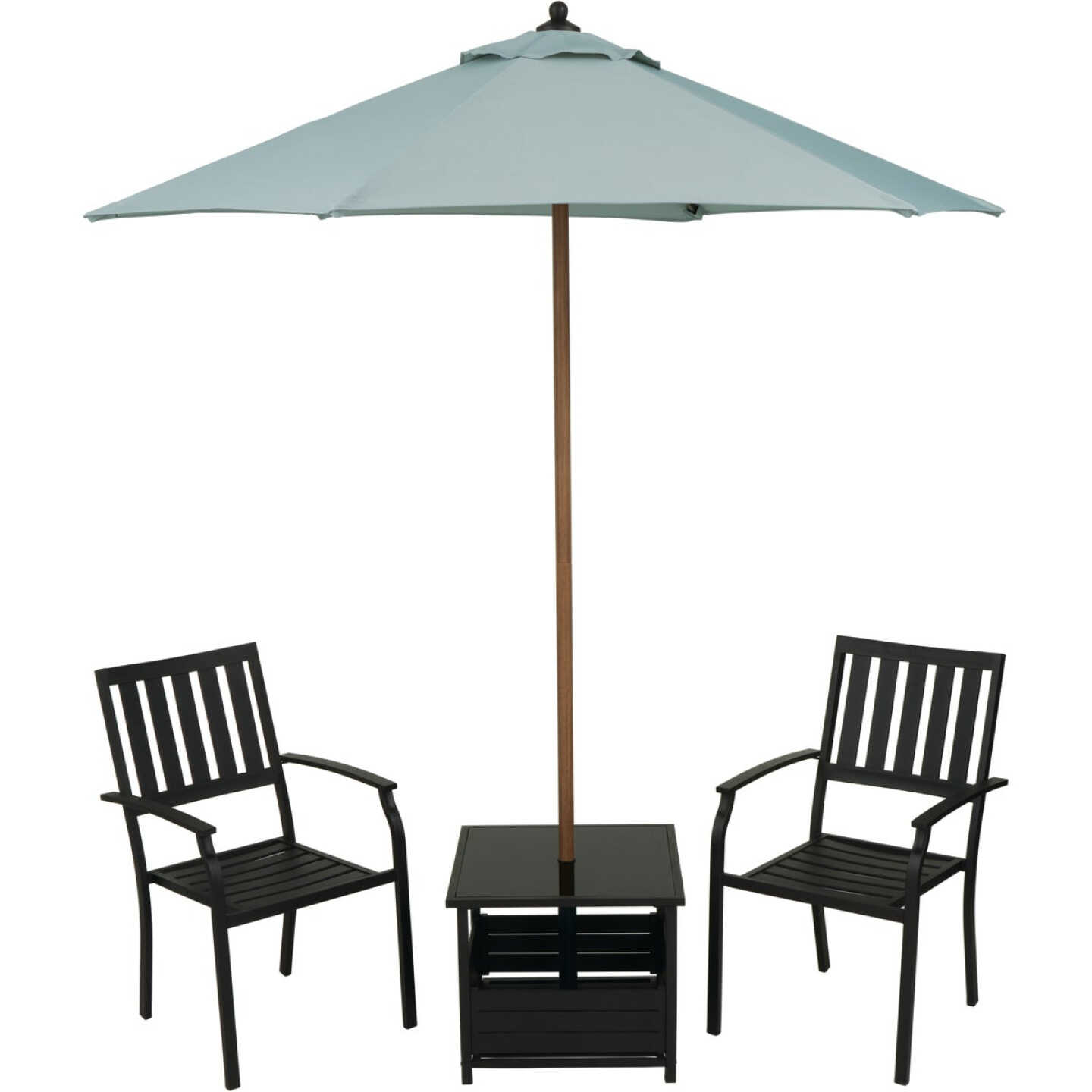 Outdoor Expressions 3-Piece Chat Set with Umbrella & PFAS-Free Fabric Image 1
