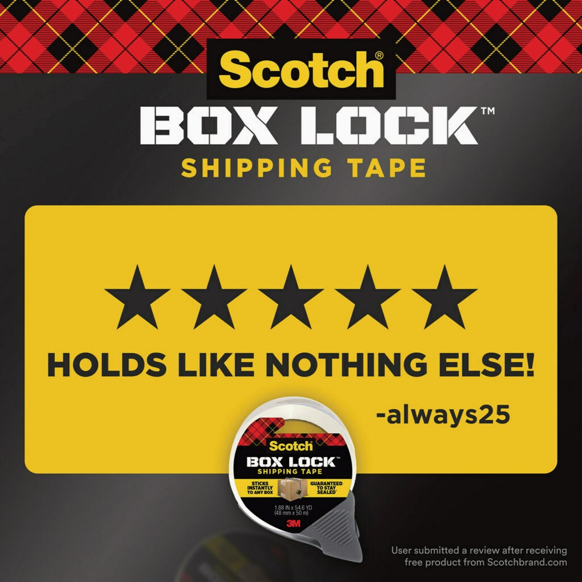 Scotch Box Lock 1.88 In. x 22.2 Yd. Clear Shipping Packaging Tape Image 2