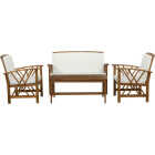 Linon Topsail Brown Wood Patio Chat Set (4-Piece) Image 7