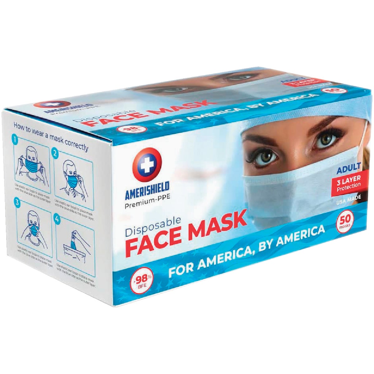 Altor Safety Disposable 3-Ply Surgical Face Mask (50-Pack) Image 2