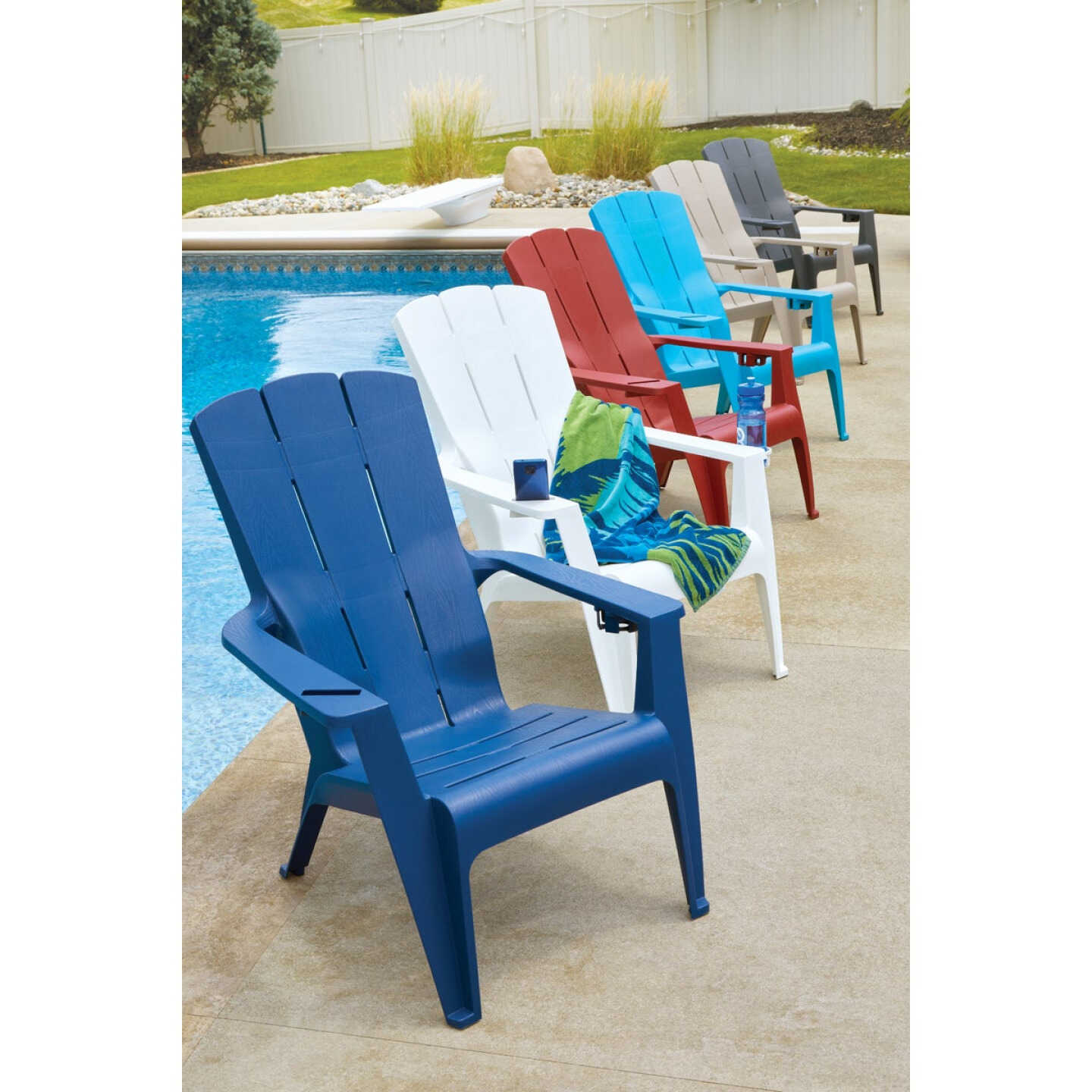Gracious Living Flat Gray Deluxe Contour Adirondack Chair Image 3