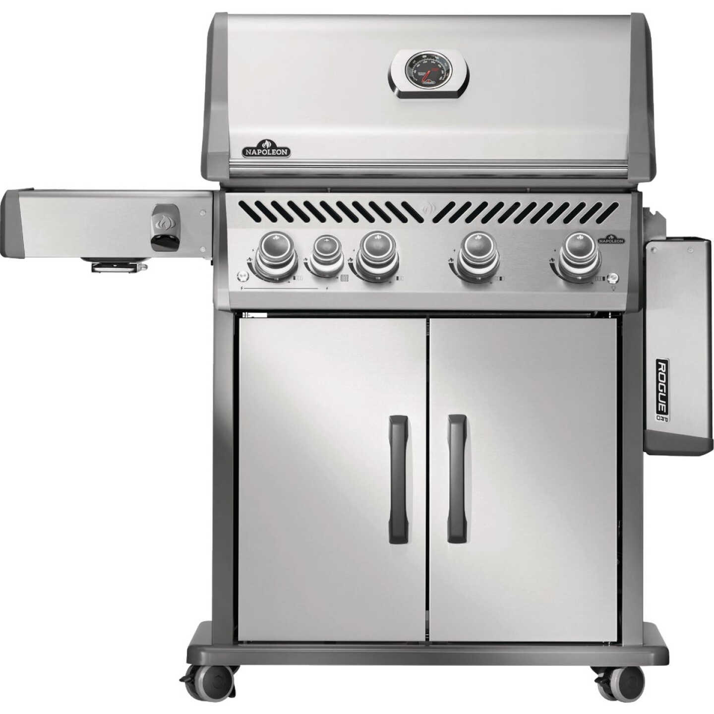 Napoleon Rogue Pro 525 4-Burner LP Gas Grill with Infrared Side Burner, Stainless Steel Image 3