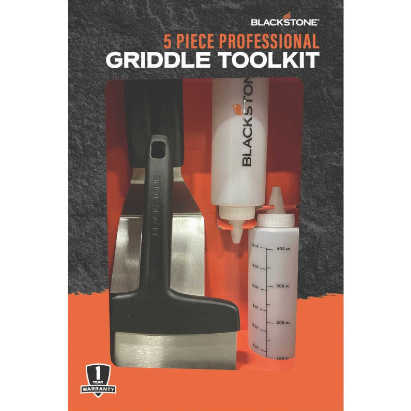 Blackstone Plastic Handle Stainless Steel Blade 5-Piece Griddle Tool Set Image 2