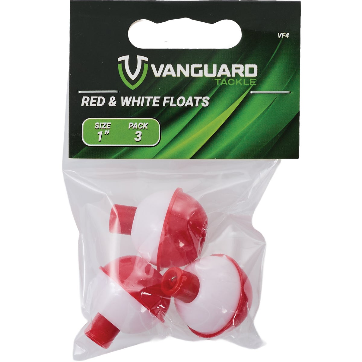 Vanguard 1 In. Red & White Push-Button Fishing Bobber Float (3-Pack) Image 2
