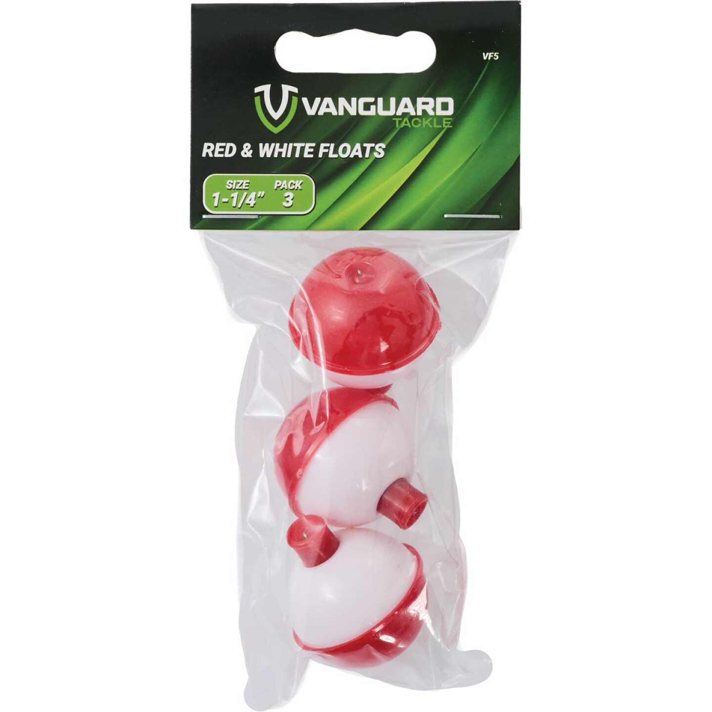 Vanguard 1-1/4 In. Red & White Push-Button Fishing Bobber Float (3-Pack) Image 2