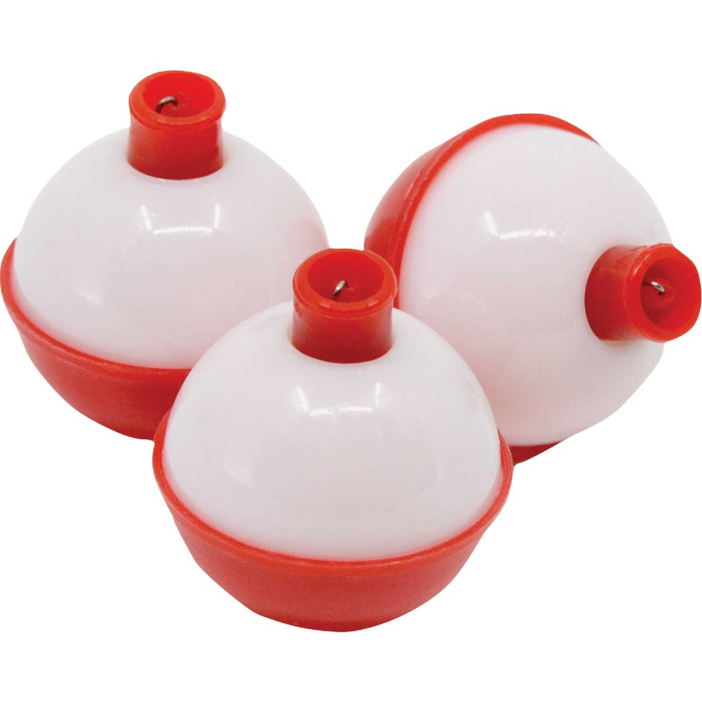 Vanguard 1-1/4 In. Red & White Push-Button Fishing Bobber Float (3-Pack) Image 1