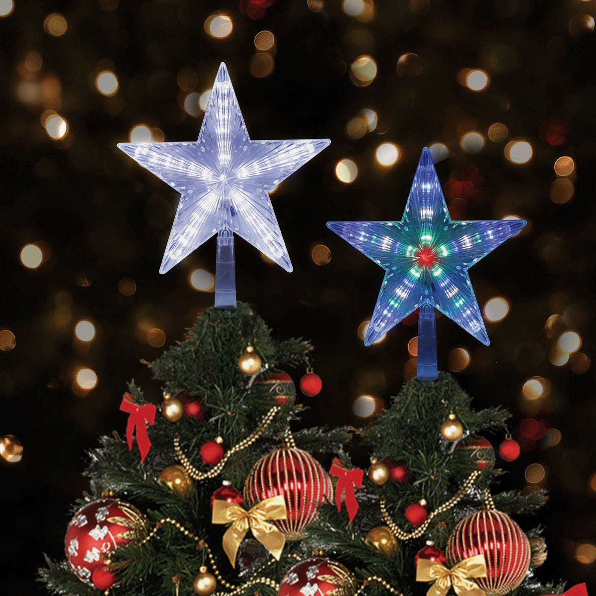 Alpine 8-Function LED 9 In. Star Christmas Tree Topper Image 2